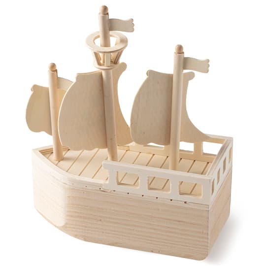 11.5" Wood Pirate Ship Birdhouse by Make Market®